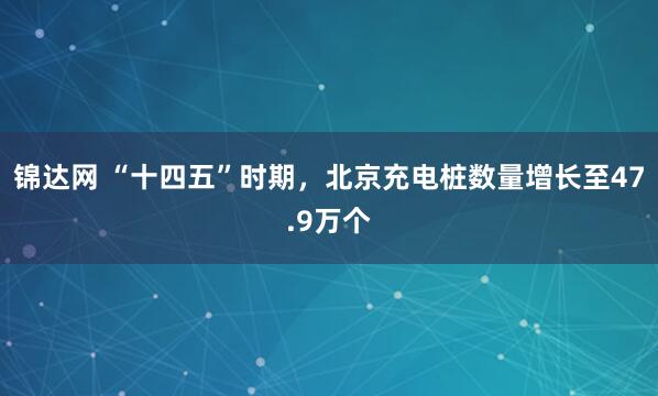 锦达网 “十四五”时期，北京充电桩数量增长至47.9万个